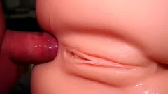 Play Close-Up New Sex Doll Action: Toy Blowjob and Double Penetration