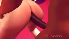 Abspielen 3D animierte Blondine mit großen Brüsten sehnt sich nach einem schwierigen Arschfick